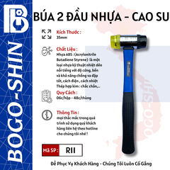 Búa Hai Đầu (Nhựa - Cao Su) 35mm Bogo-Shin