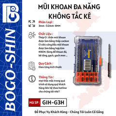 Mũi Khoan Đa Năng Không Tắc Kê 3mm, 3.2mm, 4mm Bogo-Shin