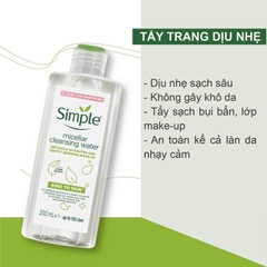 Nước tẩy trang Simple kind to skin micellar cleansing water