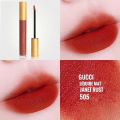 Son kem Gucci 505 Rouge Liquid Matte ( New 2022)màu Cam cháy