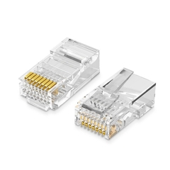 Túi Hạt Mạng 100 Đầu RJ45 Nhựa Cat 5 - Cat 6 Golden Japan - Hạt Bâm Dây Mạng Chân Đồng