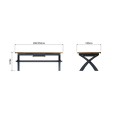 Bàn Ăn Mở Rộng Cao Cấp HOP-20BET-B (Extending Cross Leg Dining Table)