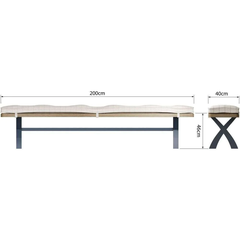 Ghế Băng Dài 2.5m Cho Bàn Ăn HOP-25BEN-B (2.5M Cross Legged Bench)