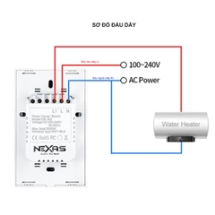 Công Tắc Thông Minh Công Suất Cao Homekit NEXAS Dùng Cho Máy Nước Nóng