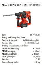Máy Khoan Búa Dùng Pin Sencan D-722301 NY
