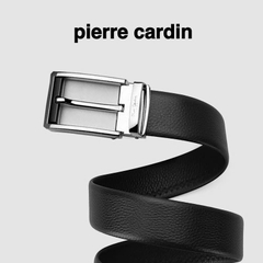 Thắt lưng nam Pierre Cardin PC051 (mặt bạc trắng, tặng cây đục lỗ)