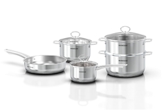 Bộ nồi chảo inox nắp kính Sunhouse SHG991