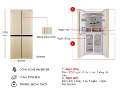 Tủ lạnh Sharp Inverter 362 lít SJ-FX420VG-CH