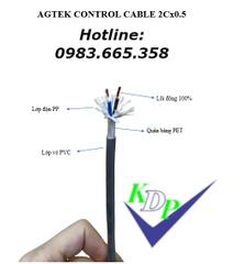 Không lưới 2X1.0 - Dây cáp điều khiển không lưới RVV 2x1.0 AGTEK