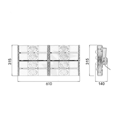 Đèn pha module COB Oem Philips - 400W (8*50w)