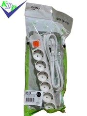 Ổ 6 Hàn quốc liền dây 1 công tắc  16A 250v