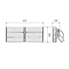 Đèn pha module SMD Bridgelux - 300W - NGANG (50w*6)