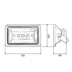 Đèn pha rọi xám ngoài trời 250W - hộp nguồn sau (5*50w)