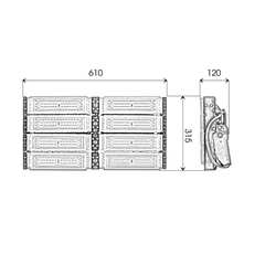 Đèn pha module SMD Bridgelux - 400W (50w*8)