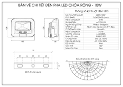 Đèn pha LED ngoài trời 10W - IP65 pha tròn chóa rộng (1*10w)