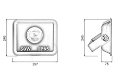 Đèn pha tròn LED ngoài trời 50W - IP65 pha tròn (1*50w)