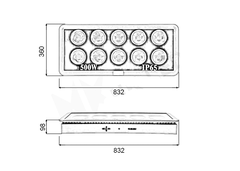 Đèn pha LED ngoài trời 500W - IP65 pha tròn (10*50w)