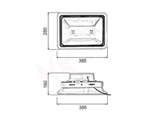 Đèn pha rọi xám ngoài trời 100W - hộp nguồn sau (2*50w)