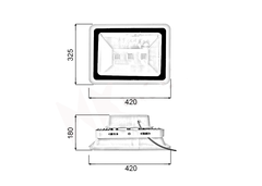Đèn pha rọi xám ngoài trời 150W - hộp nguồn sau (3*50w)