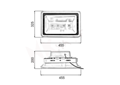 Đèn pha rọi xám ngoài trời 200W - hộp nguồn sau (4*50w)