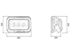 Đèn pha mắt lồi - viền 150W (3*50w)