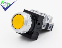 Nút nhấn không đèn Hanyoung CRF-F30M1Y vàng | Ø30mm tự nhả 1NO+1NC