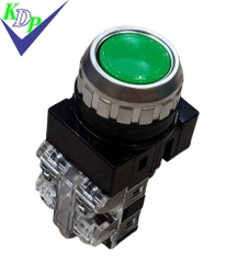 Nút nhấn không đèn Hanyoung CRF-F25M1G xanh| Ø25mm tự nhả 1NO+1NC