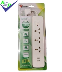Ổ cắm 3 đa năng 1 công tắc có 2 USB dây dài 1.8m GNVN-N103U Gongniu