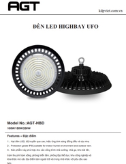 Đèn Led High Bay Light - AGT UFO HBD- 100W