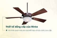 Quạt trần 5 cánh Minka Delano động cơ AC 69W sải cánh 132cm (Bảo hành phụ kiện (bộ tay khiển, cánh, bản led) 12 tháng, bảo hành động cơ 5 năm)