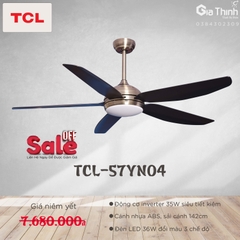 Quạt trần TCL 5 cánh thân củ màu đồng vàng-đèn led 3 chế độ sáng GT5704D(BH36T)