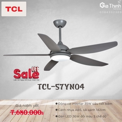 Quạt trần TCL 5 cánh màu ghi xám -đèn led 3 chế độ sáng GT5704G(BH36T)