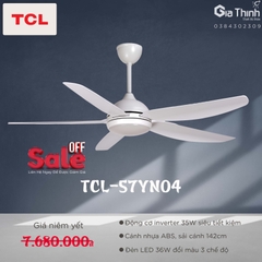Quạt trần TCL 5 cánh màu ghi xám -đèn led 3 chế độ sáng GT5704G(BH36T)