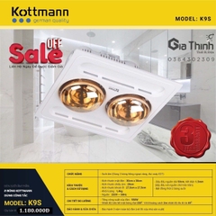 Đèn sưởi Kotmann 2 bóng âm trần (BH24T)