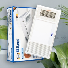 Quạt sưởi nhà tắm âm trần Hans HA2 đa năng 4 trong 1 thông gió, sưởi ấm, làm mát, chiếu sáng kích thước 30x60cm