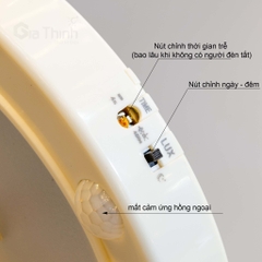 Đèn ốp trần cảm ứng DECOM 12W (Bảo hành đổi mới 12 tháng)