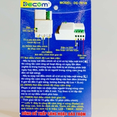 Công tắc tự động cảm ứng vi sóng DECOM DC-701H (Bảo hành đổi mới 12 tháng)