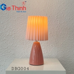 Đèn bàn gốm hồng chao xếp ly GT004