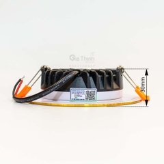 Âm trần 8W KingEco mặt phẳng viền vàng lỗ khoét 90mm (BH24T)