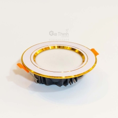 Âm trần 8W KingEco mặt phẳng viền vàng lỗ khoét 90mm (BH24T)