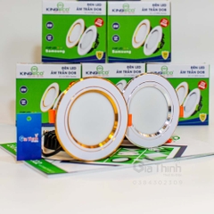 Âm trần 8W KingEco mặt phẳng viền bạc lỗ khoét 90mm (BH24T)