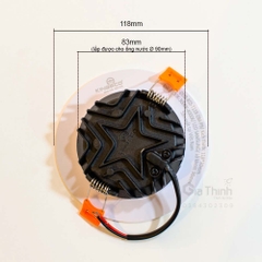 Âm trần 8w KingEco mặt cong viền bạc lỗ khoét 90mm (BH24T)