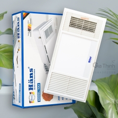 Quạt sưởi nhà tắm âm trần Hans HA2 đa năng 4 trong 1 thông gió, sưởi ấm, làm mát, chiếu sáng kích thước 30x60cm