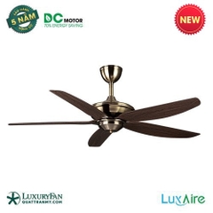 Quạt trần Lux Aire Windy - Màu Đồng Vàng, Cánh Vân Gỗ (BH24T)