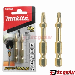 Bộ 2 mũi vít hoa thị Torsion Impact Gold Makita (không có lỗ)