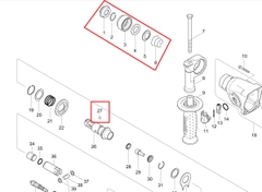 Bộ đầu giữ mũi khoan, máy bê tông, DHR165. HR165, HR166, MAKITA, DQ9