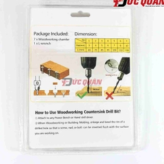 Bộ 7 mũi khoan gỗ phi: 3, 4, 5, 6, 7, 8, 10mm DQ25