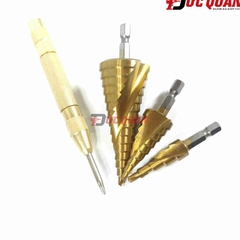 Bộ 3 mũi khoan tháp phủ titan + bung tu lấy dấu 5in DQ22