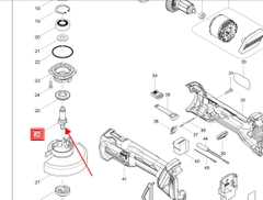 Trục nhông máy mài góc DGA404, GA4030, GA4031, GA4032 Makita 324956-6
