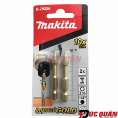 Bộ 2 mũi vít hoa thị Torsion Impact Gold Makita (không có lỗ)